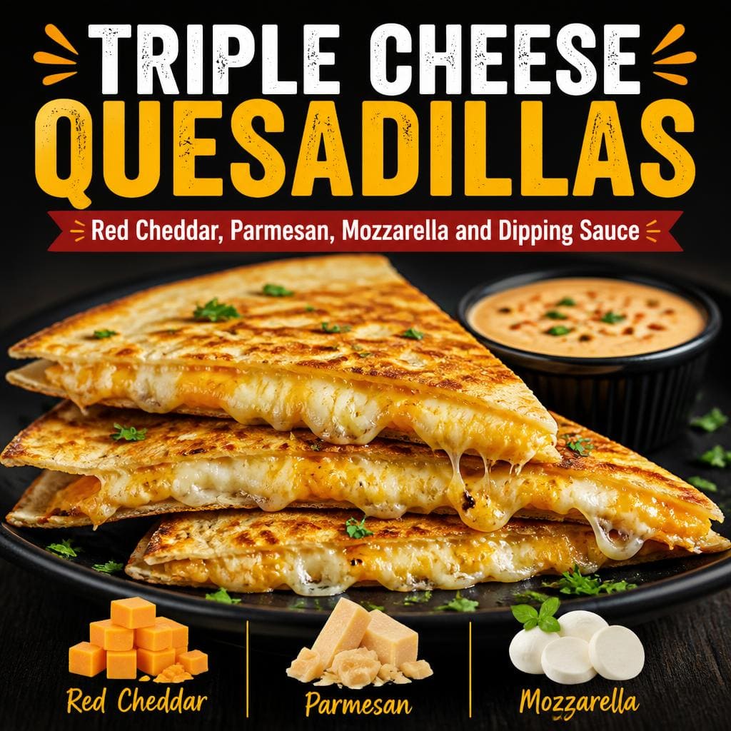 Triple Cheese Quesadillas Six Ounces Coffee
